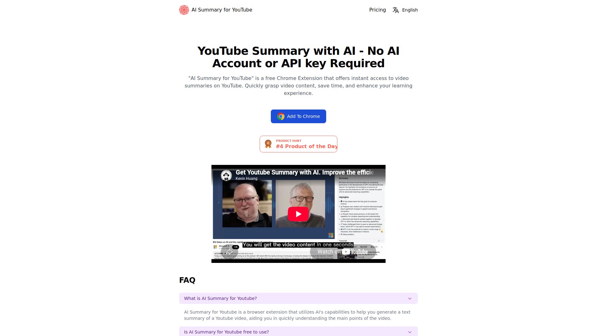 ChatGPT for YouTube