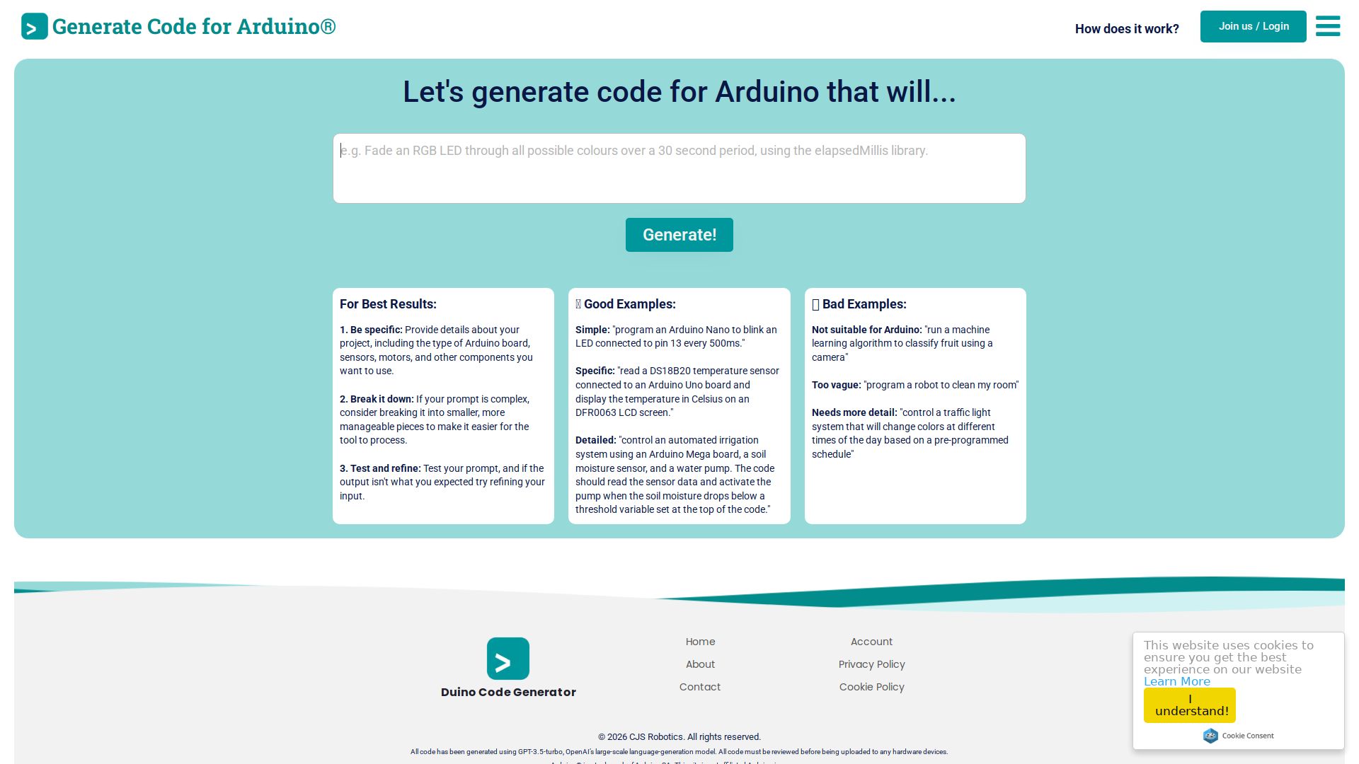 Duino Code Generator