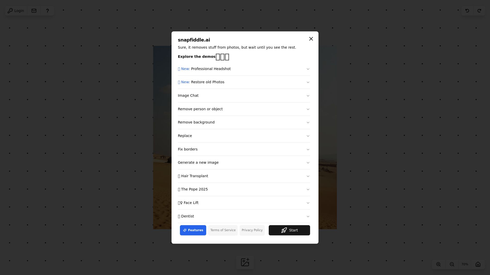 snapfiddle AI Image Editor