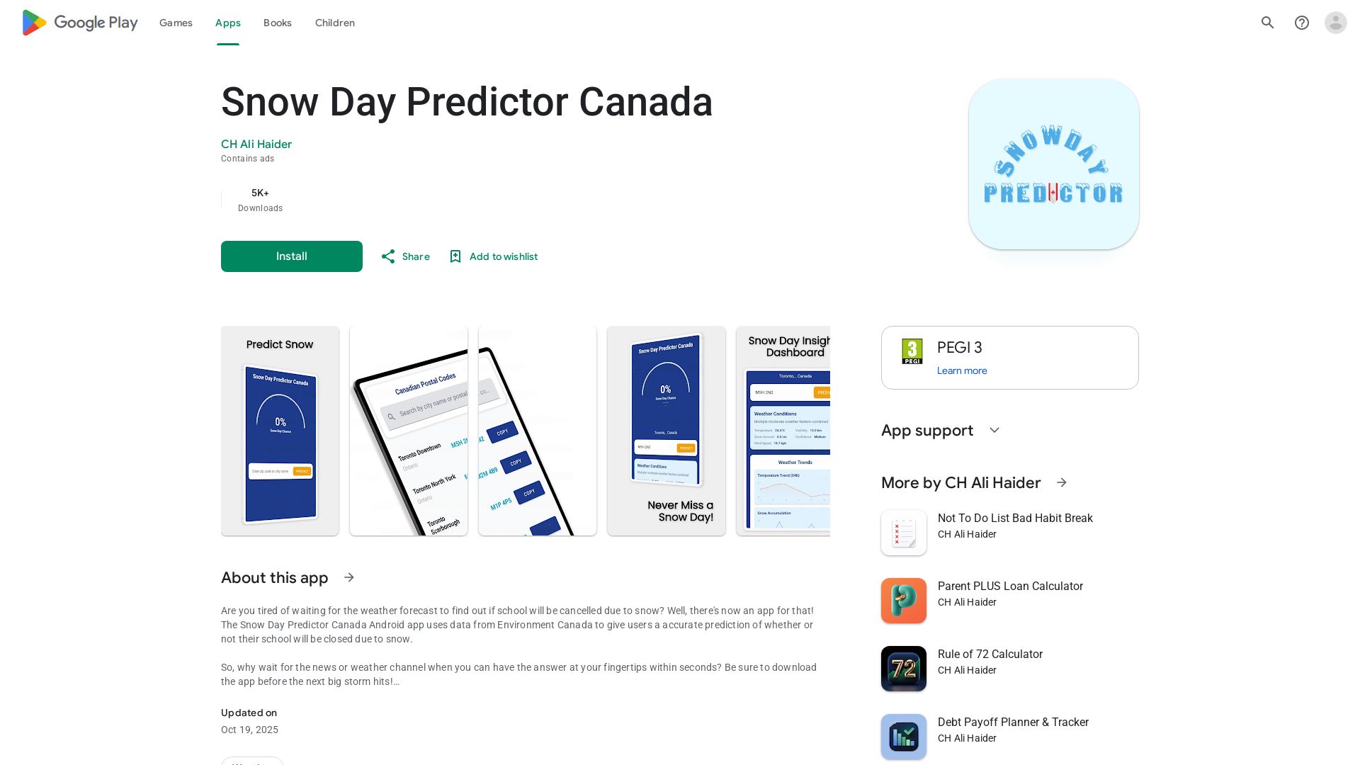 Snow Day Predictor Canada