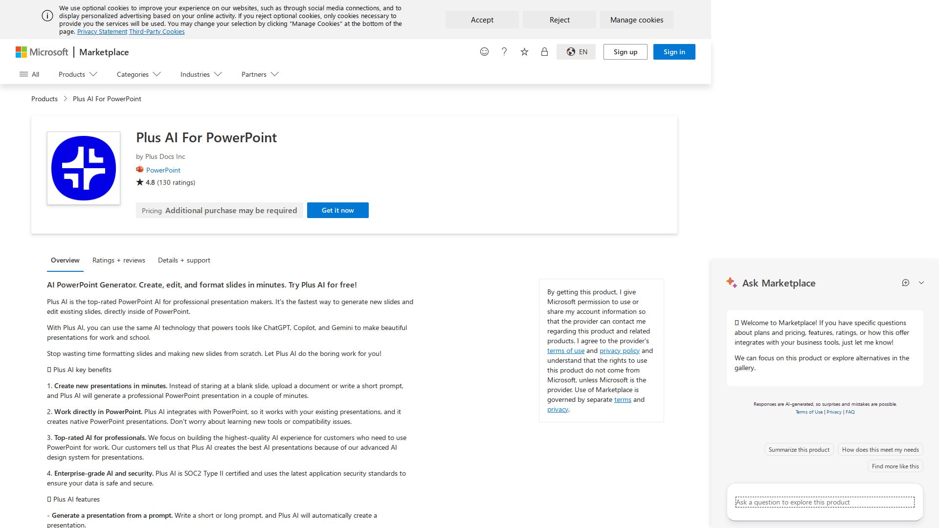 Plus AI for PowerPoint