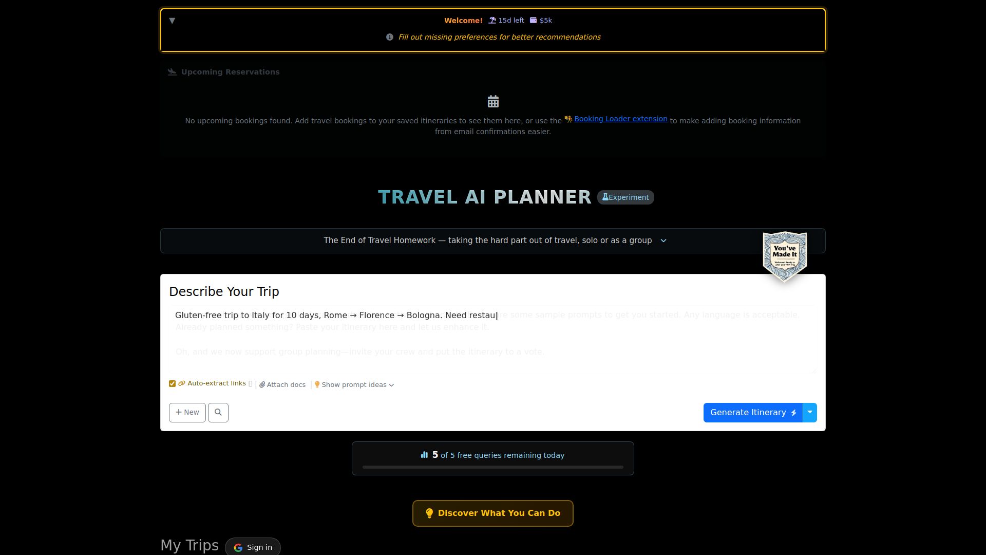 Travel Bug AI