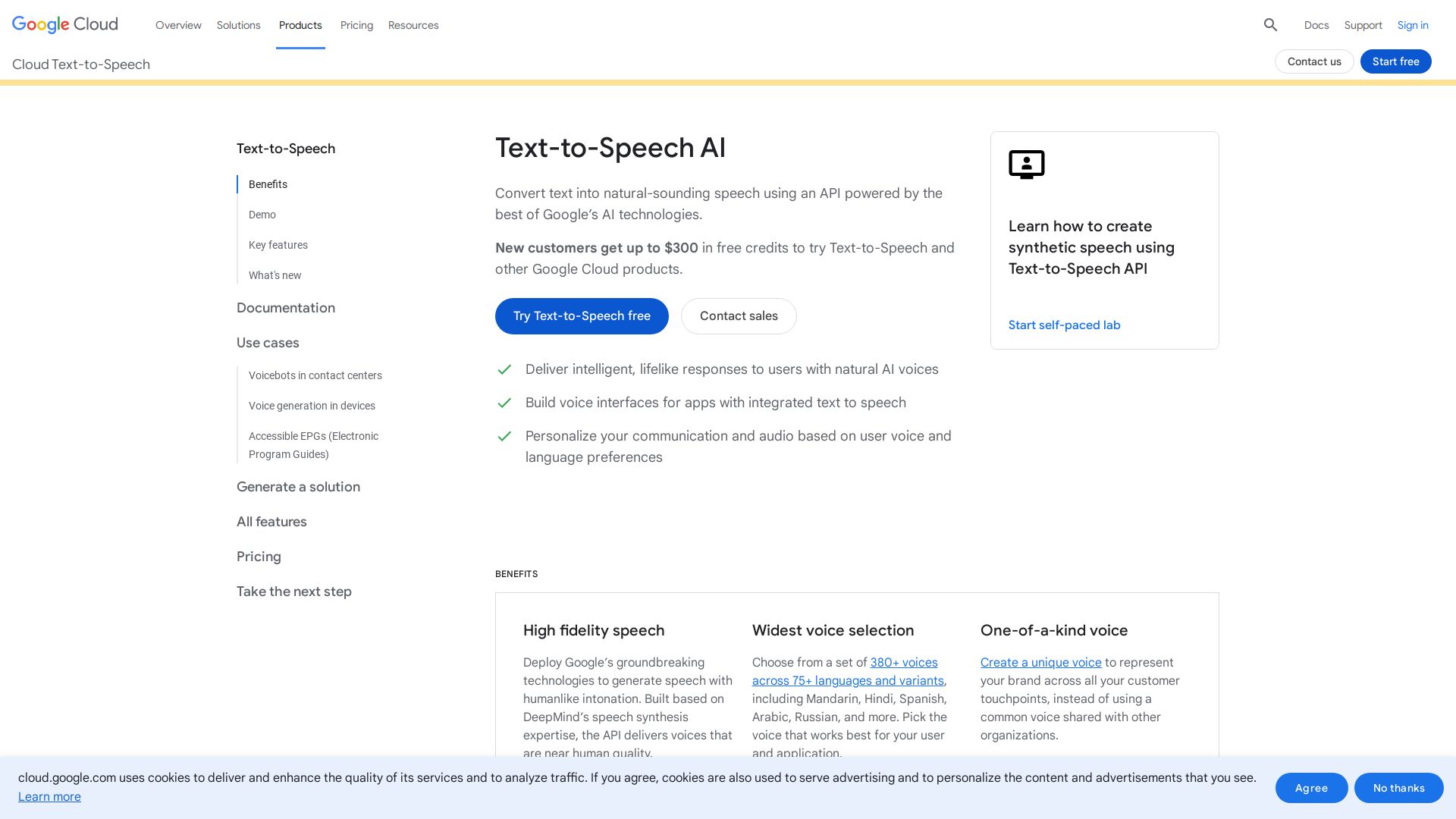 GOOGLE CLOUD TEXT-TO-SPEECH