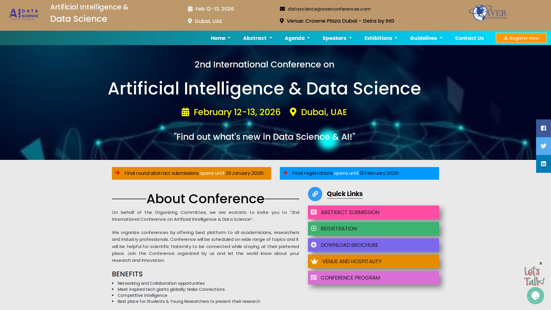2nd International Conference on Artificial Intelligence & Data Science