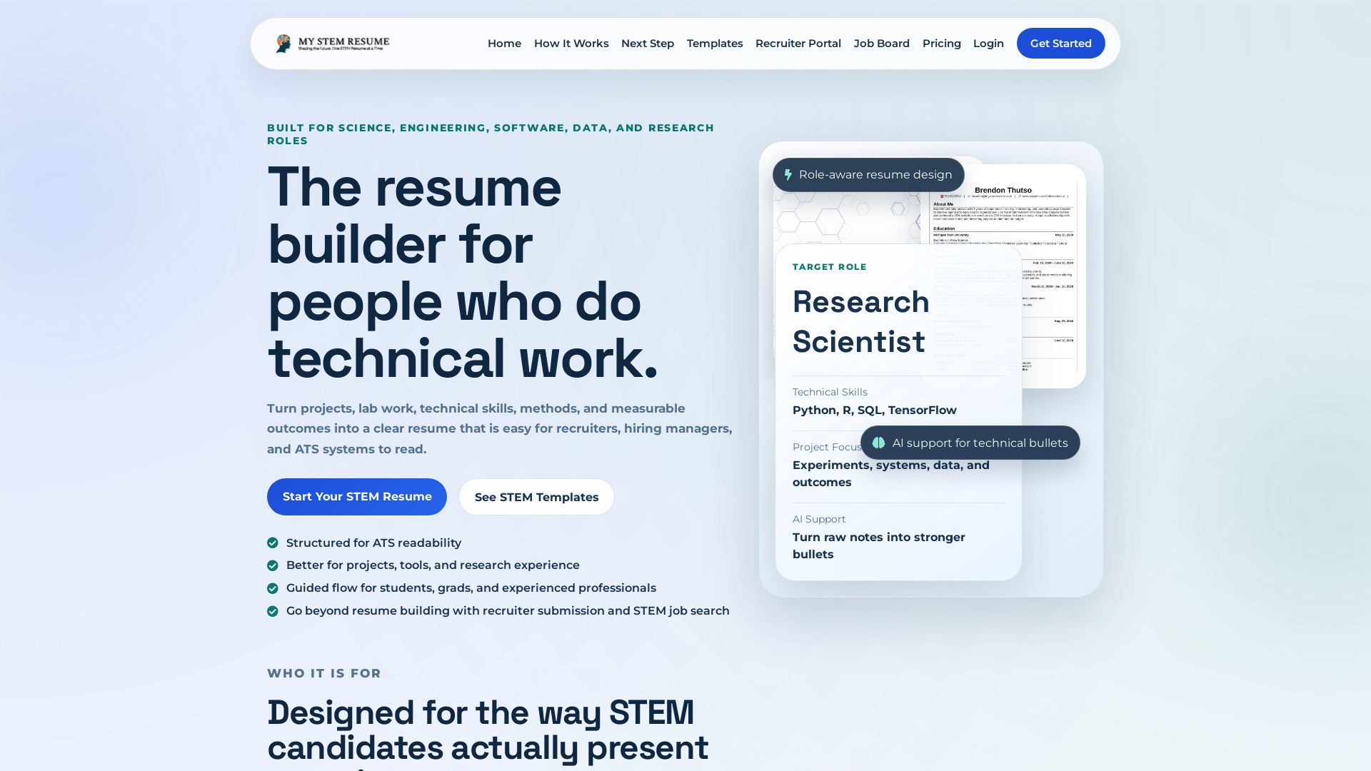 My STEM Resume