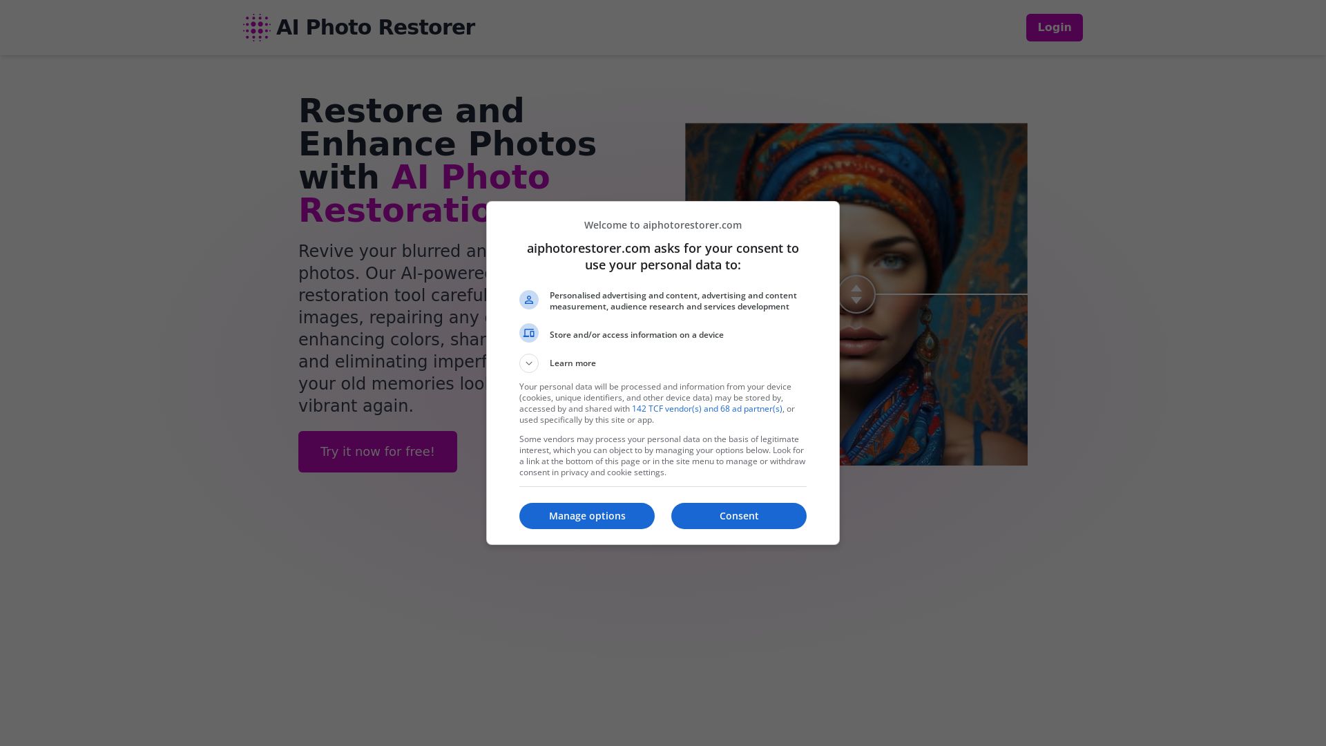 AI Photo Restorer / Image processing / Best tools - GoGetGPT.com